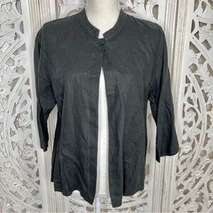 Eileen Fisher Black Irish Linen Topper